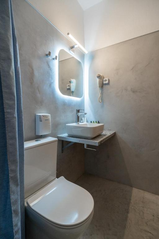 Modern bathroom with LED mirror